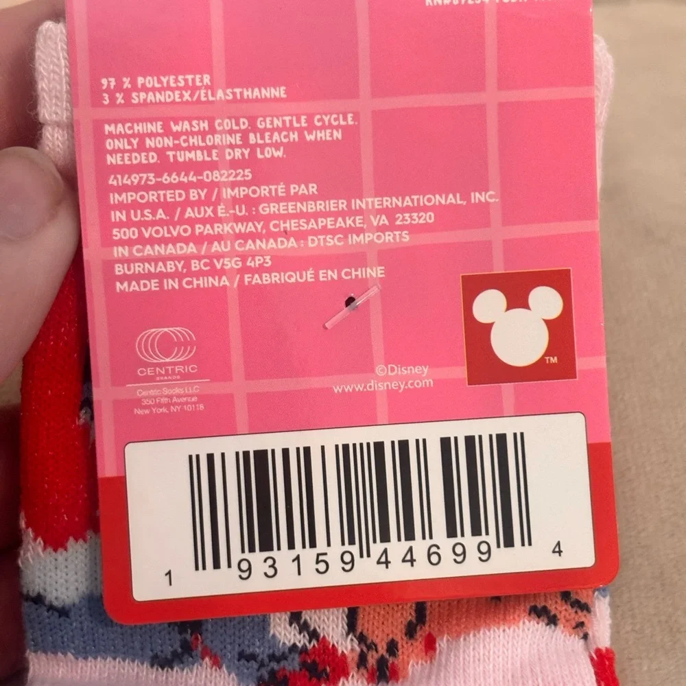 Disney Lilo & Stitch Pink and Red Heart Kids Socks Size 10-4 NWT Brand new
